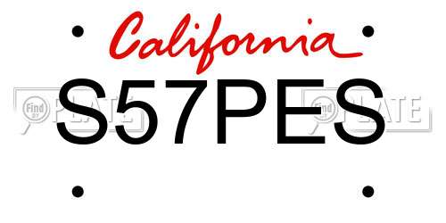 S57PES California License Plate
