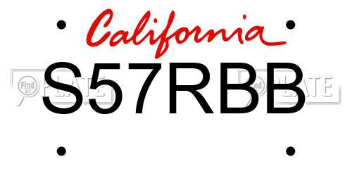S57RBB California License Plate