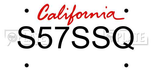 S57SSQ California License Plate