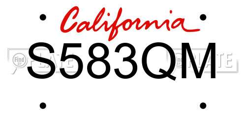 S583QM California License Plate