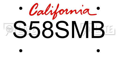 S58SMB California License Plate