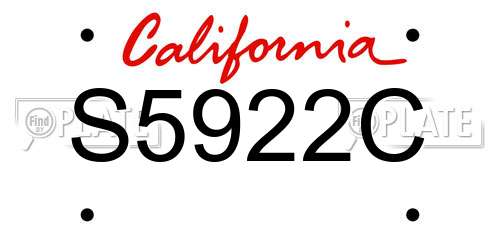 S5922C California License Plate