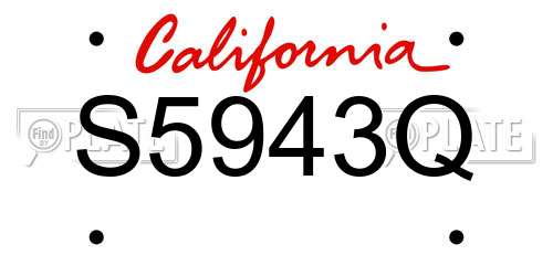 S5943Q California License Plate