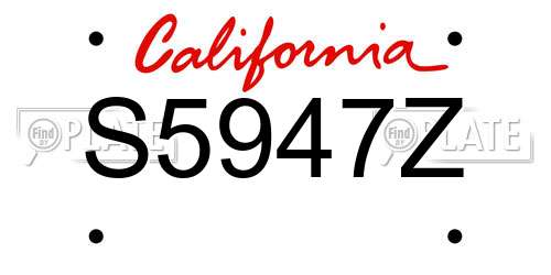S5947Z California License Plate