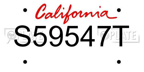 S59547T California License Plate