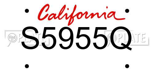 S5955Q California License Plate