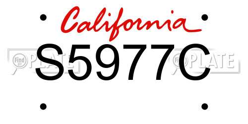 S5977C California License Plate