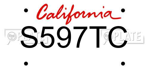 S597TC California License Plate