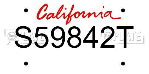 S59842T California License Plate