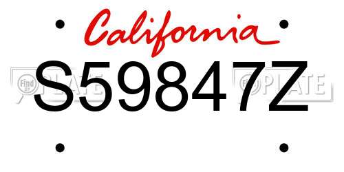 S59847Z California License Plate