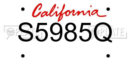 S5985Q California License Plate