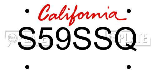S59SSQ California License Plate