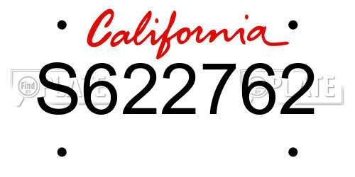 S622762 California License Plate