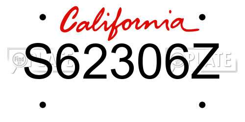 S62306Z California License Plate