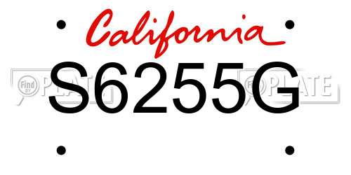S6255G California License Plate