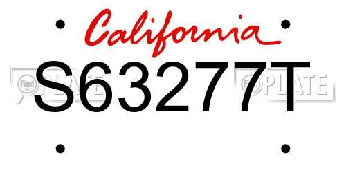 S63277T California License Plate