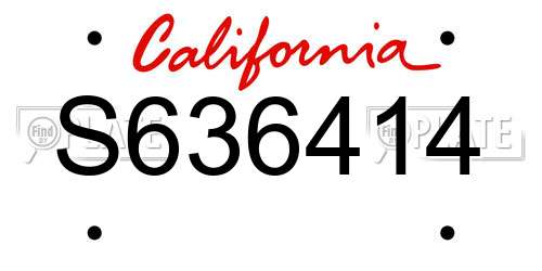 S636414 California License Plate