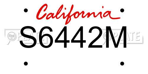 S6442M California License Plate