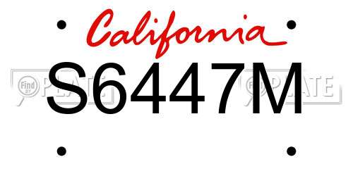 S6447M California License Plate