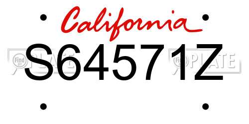 S64571Z California License Plate