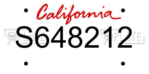 S648212 California License Plate