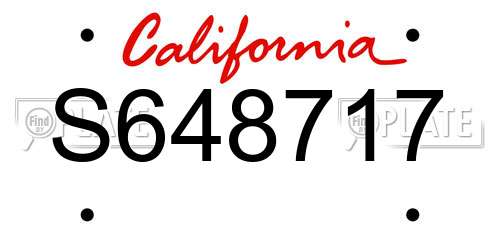 S648717 California License Plate