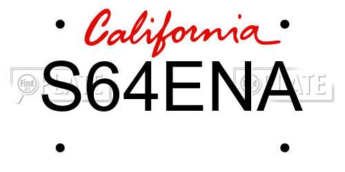 S64ENA California License Plate