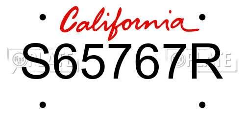 S65767R California License Plate