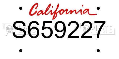 S659227 California License Plate