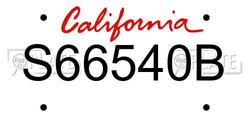 S66540B California License Plate