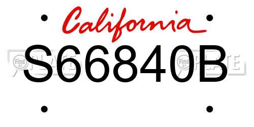 S66840B California License Plate