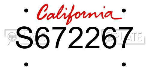 S672267 California License Plate