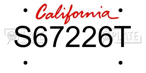 S67226T California License Plate