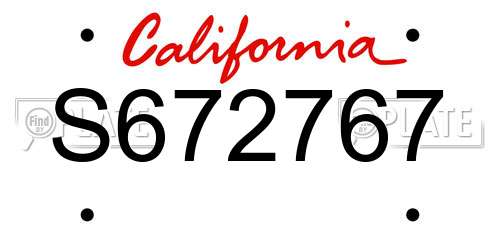 S672767 California License Plate