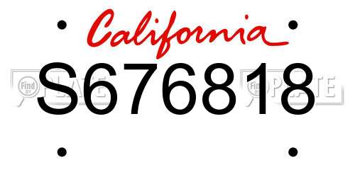 S676818 California License Plate