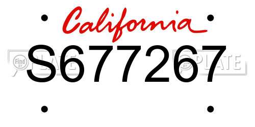S677267 California License Plate