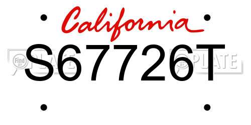 S67726T California License Plate