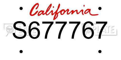 S677767 California License Plate