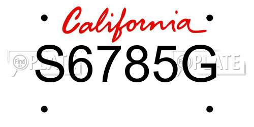 S6785G California License Plate