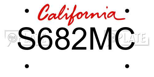 S682MC California License Plate