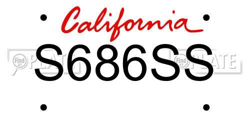 S686SS California License Plate