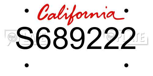 S689222 California License Plate