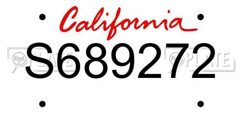 S689272 California License Plate