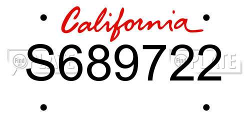 S689722 California License Plate