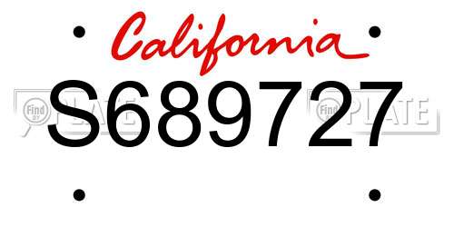 S689727 California License Plate