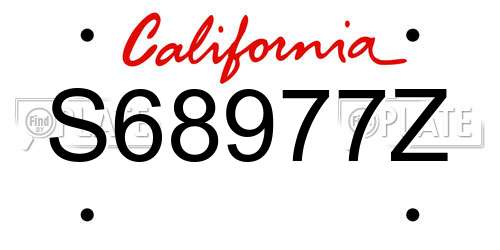 S68977Z California License Plate