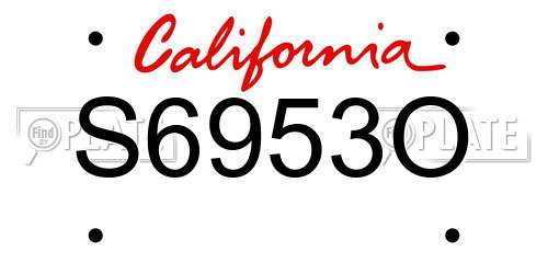 S6953O California License Plate