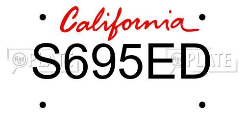 S695ED California License Plate