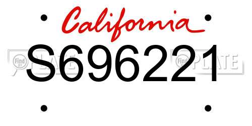 S696221 California License Plate