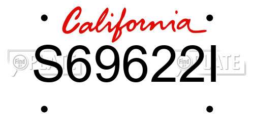 S69622I California License Plate